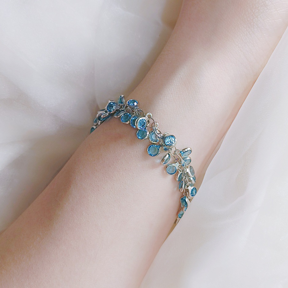 海洋之心~蓝水晶锆石手链女ins潮轻奢百搭高级气质独特小众设计感