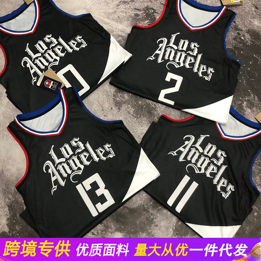 批发23赛季快船城市限定版球衣威少0号乔治13伦纳德2热压篮球服男