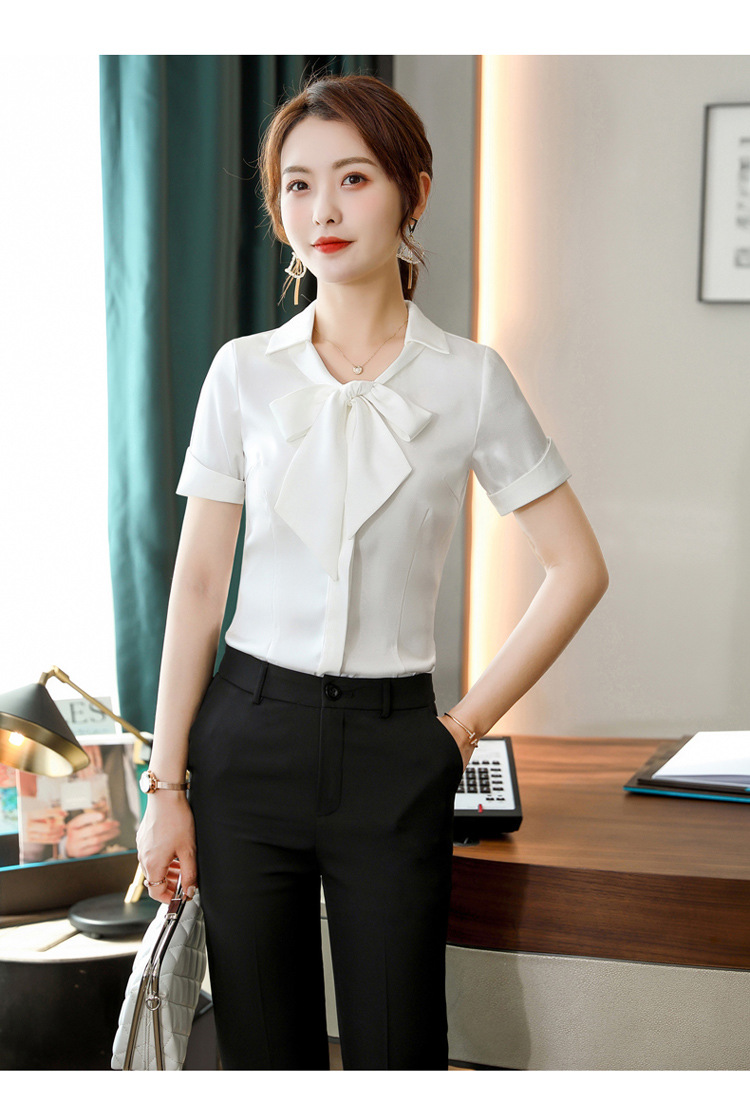 职业衬衫女办公室ol正装美容院白领会所珠宝店员工工作服短袖夏季