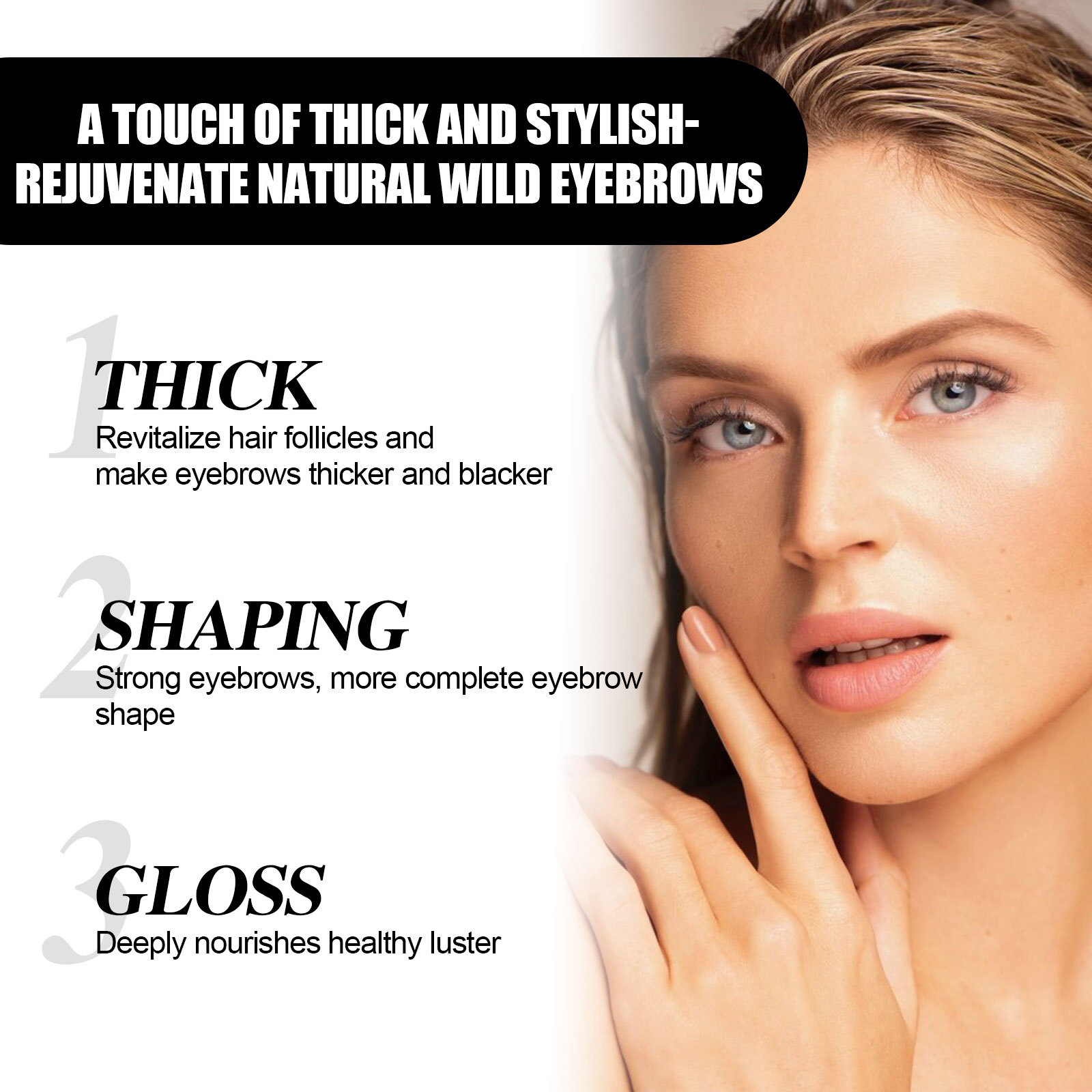 Eelhoe Eyebrow Liquid Eyebrow Thick Natural Essential Oil Liquid Thick Eyebrow Repair Mild Moisturizing Care Solution