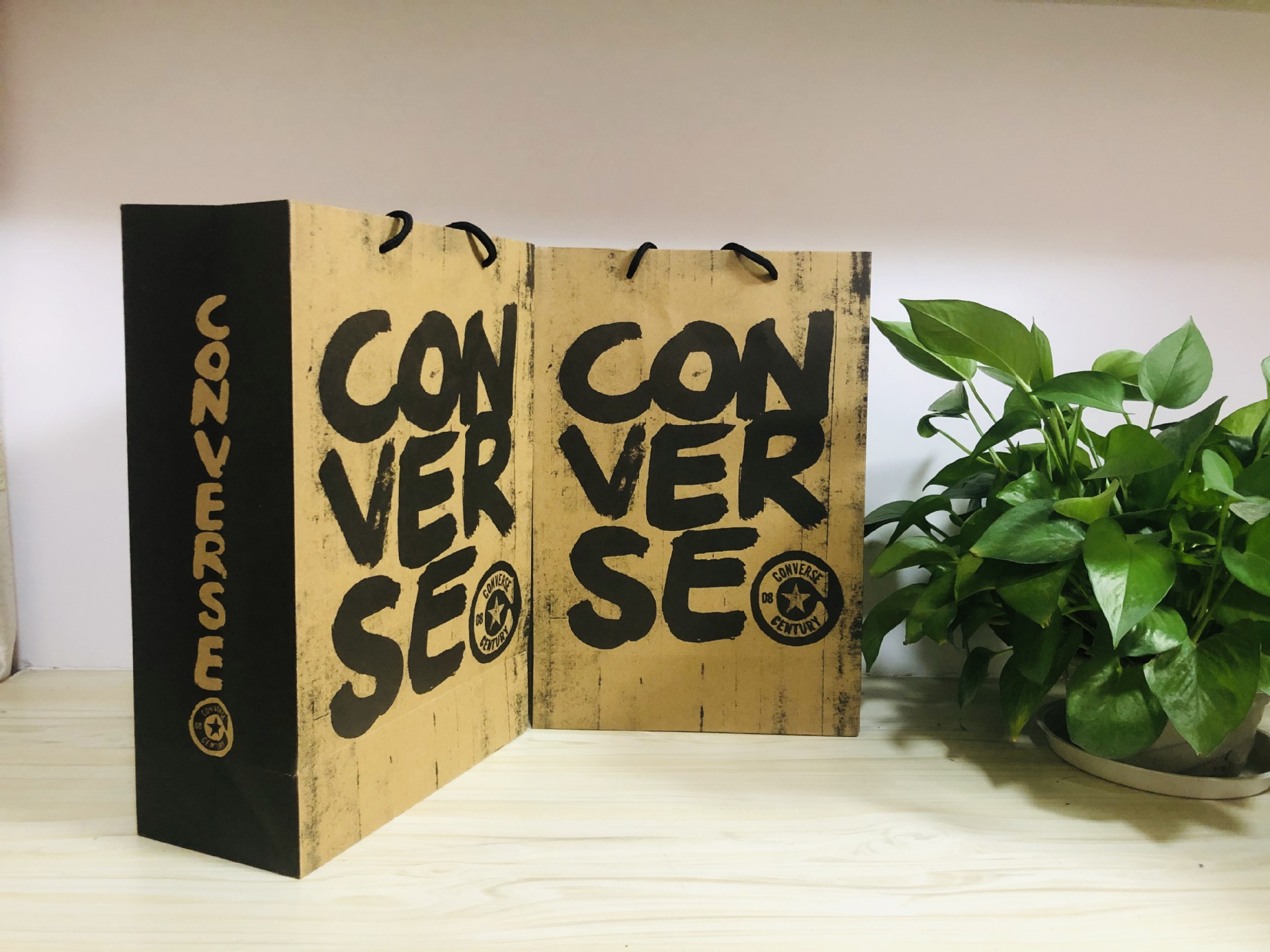 匡威 converes 包装袋 手提袋 纸袋 购物袋 牛皮纸 正品 专柜