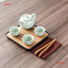 小型功夫茶具套装家用会客整套泡茶壶茶杯碗自动小茶盘简约茶台