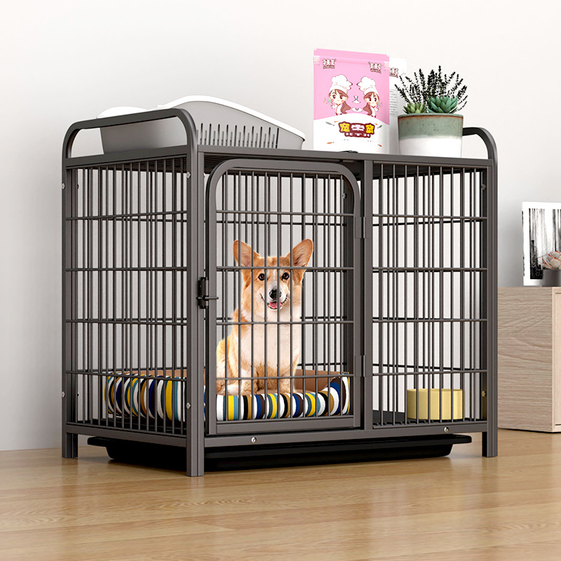 Thickened Full Square Tube Dog Cage Wholesale Dog Cage Large Dog Iron Cage Dog House Indoor Pet Kennel Cage Large