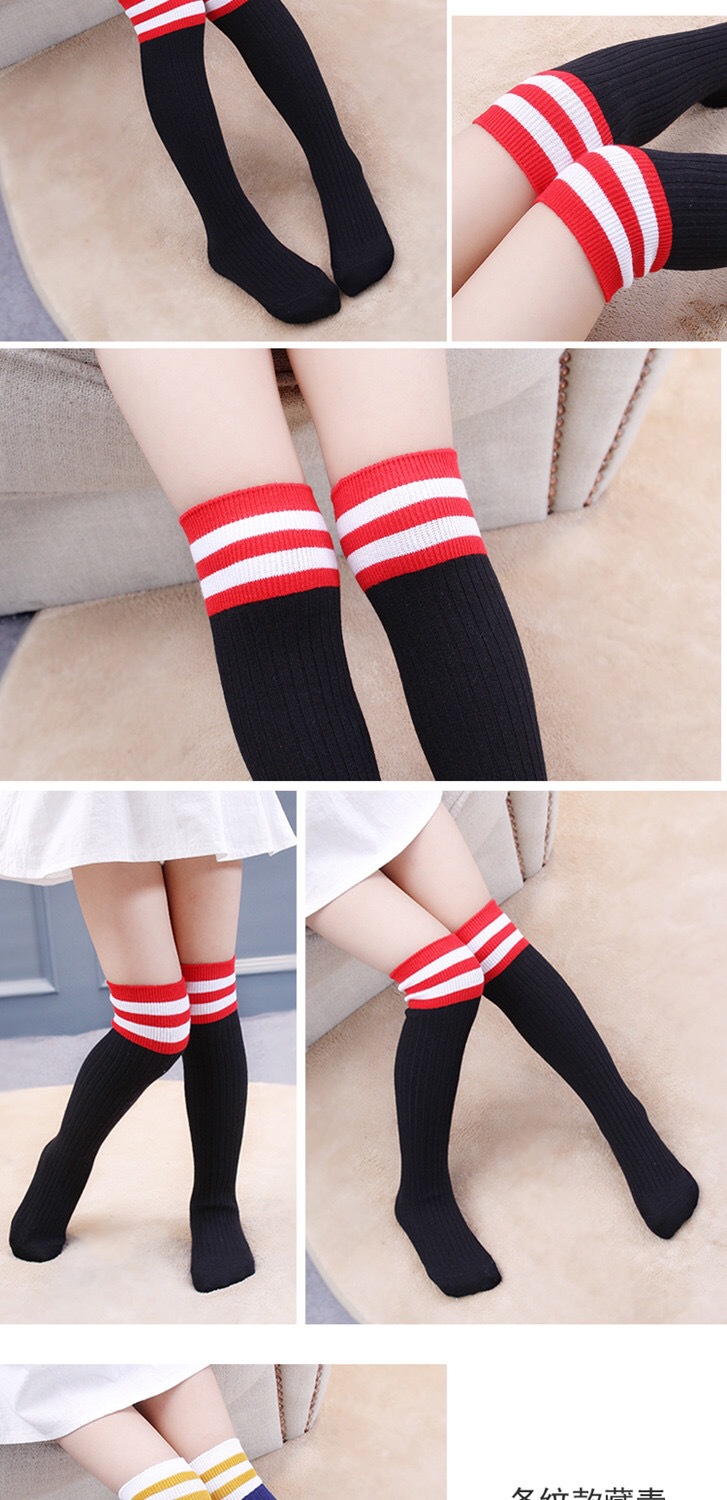 春秋款针织儿童中筒袜女童长筒袜套打底袜堆堆袜高筒休闲运动