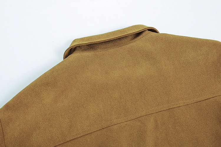 春秋韩版男装麂皮绒夹克修身潮流复古帅气男式外套百搭鹿皮上衣