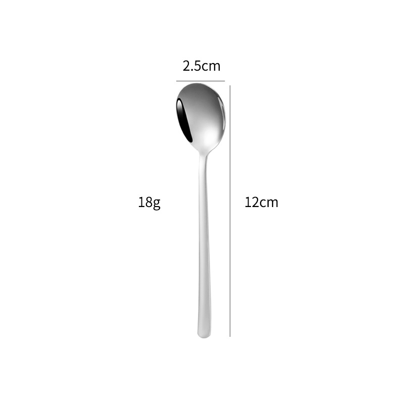 304 Stainless Steel Spoon Household Eating Long Handle Korean Spoon Dessert Spoon Fork Coffee Mixing Spoon Stainless Steel Tableware