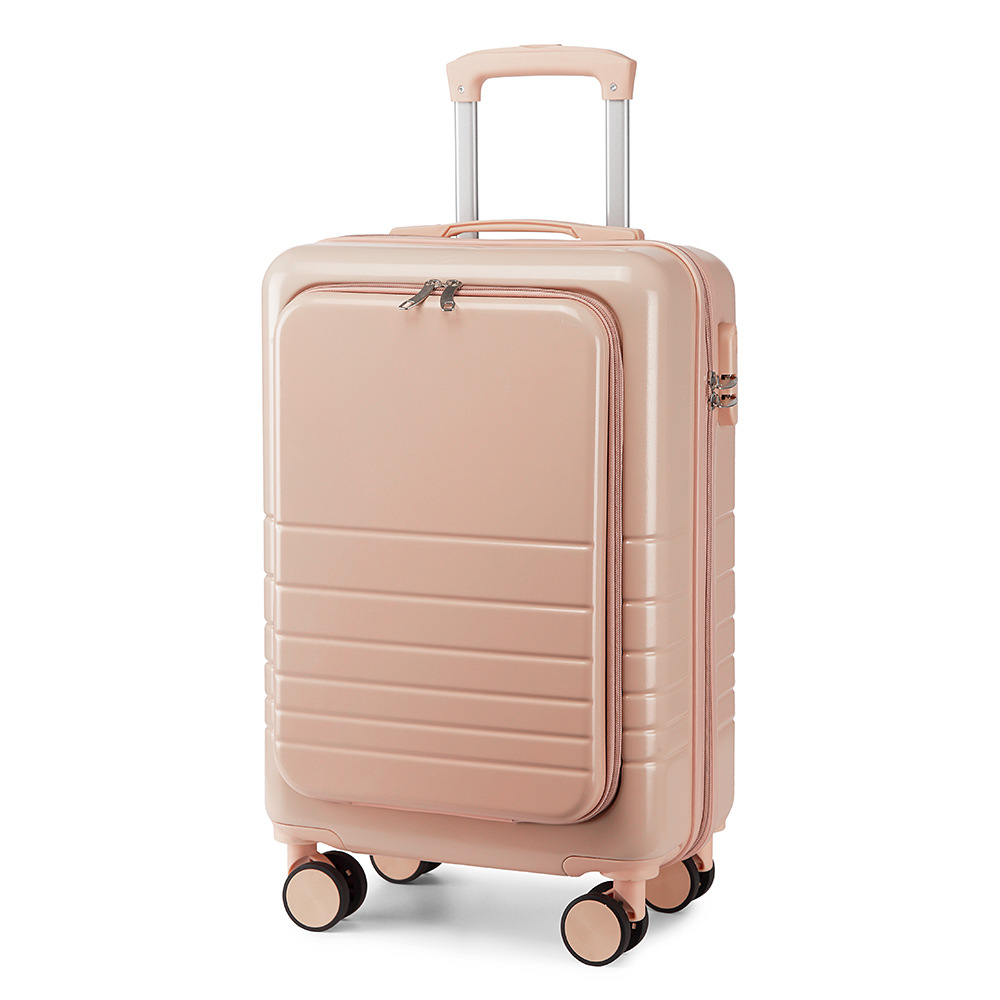 20-Inch Front Open Cover Aluminum Frame Luggage for Women Boarding Travel Luggage Universal Wheel Trolley Case Large Capacity Password Suitcase Men and Women