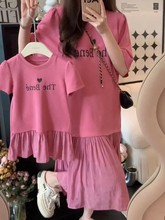 童装亲子装纯棉女童2023夏季新款针织连衣裙韩版炸街母女装时尚