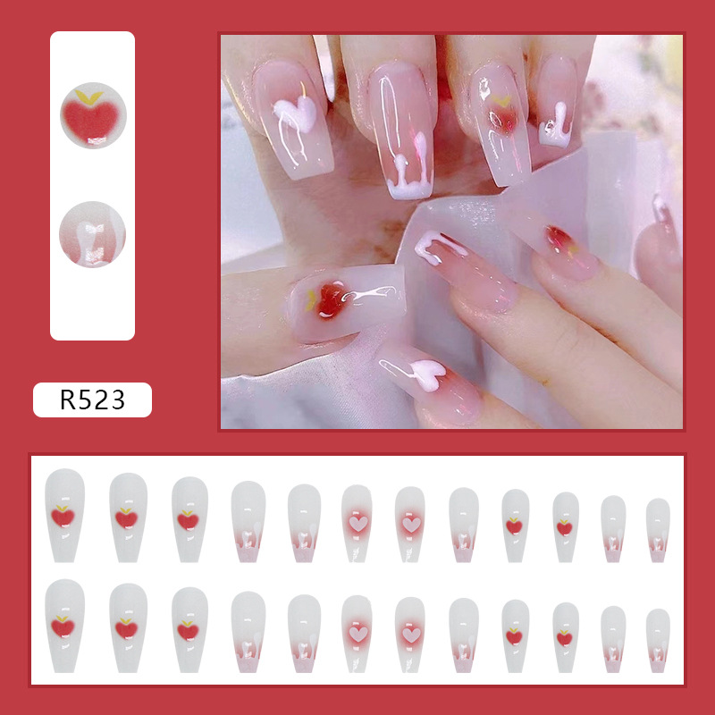 Nail Tip Finished Product Wholesale Wear Armor Summer Sweet Cool Series Ins Style Wear Nail Sticker Nail Sticker Nail Tip Detachable