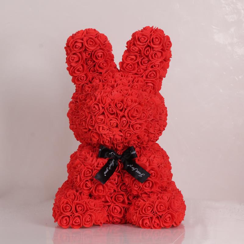 40cm玫瑰兔子情人节母亲节礼物家庭聚会装饰