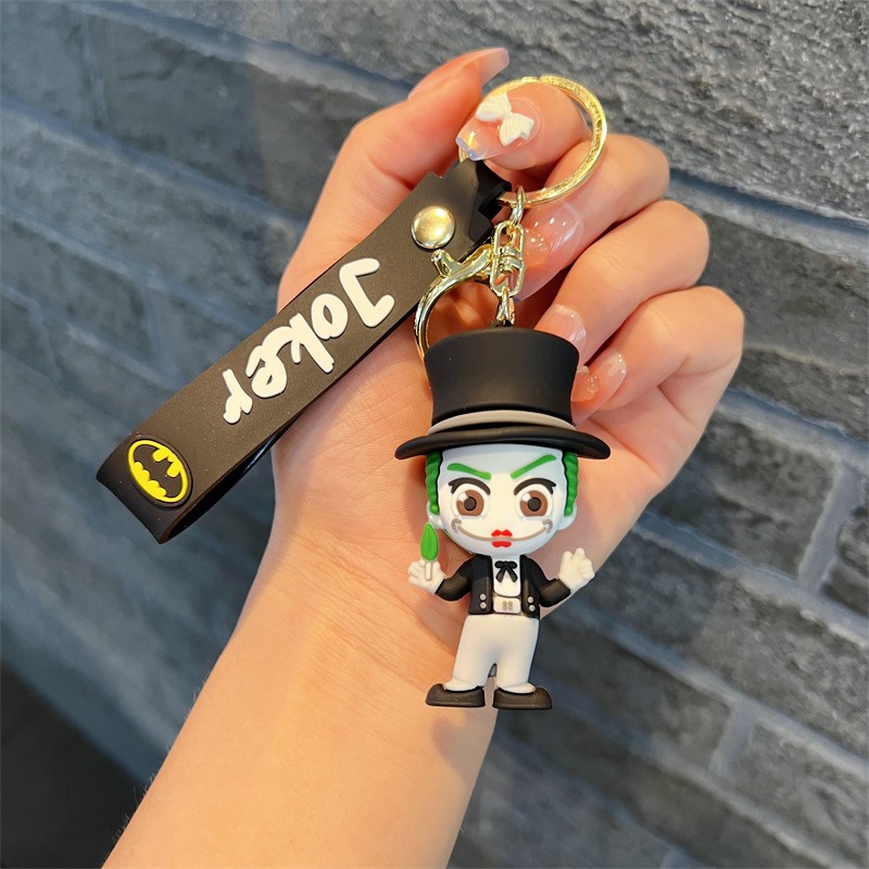 Creative Halloween Clown Keychain Trendy Cool Quin Black Bat Ugly Girl Key Chain Men's and Women's Handbags Pendant Wholesale