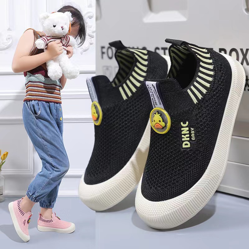 Children's Sneaker Boys and Girls Baby Shoes Breathable Fly Woven Mesh Shoes Soft Bottom Soft Surface Children's Shoes Slip-on Casual Shoes