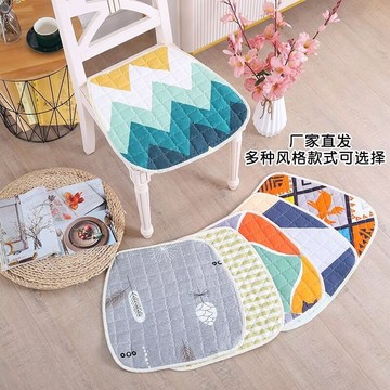 四季通用马蹄坐垫透气防滑办公座椅垫子布艺餐厅餐汽车椅垫子夹棉