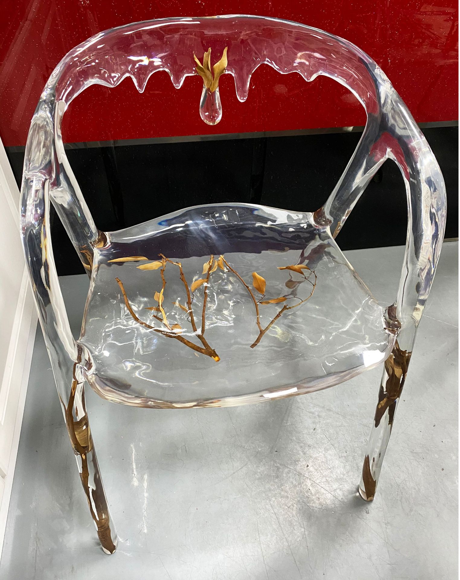 北欧创意水滴植物椅简约靠背网红款现代洽谈休闲水晶餐椅艺术单椅