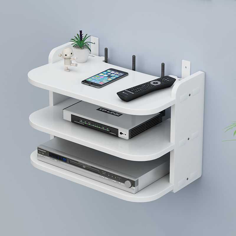 置物架 机顶盒路由器收纳盒墙上免打孔壁挂无线wifi放置架电视