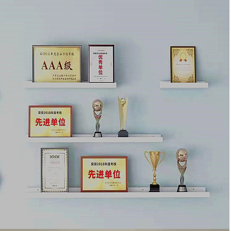 荣誉墙展示架单位壁挂式摆放奖杯奖牌一字隔板展示置物架展示墙
