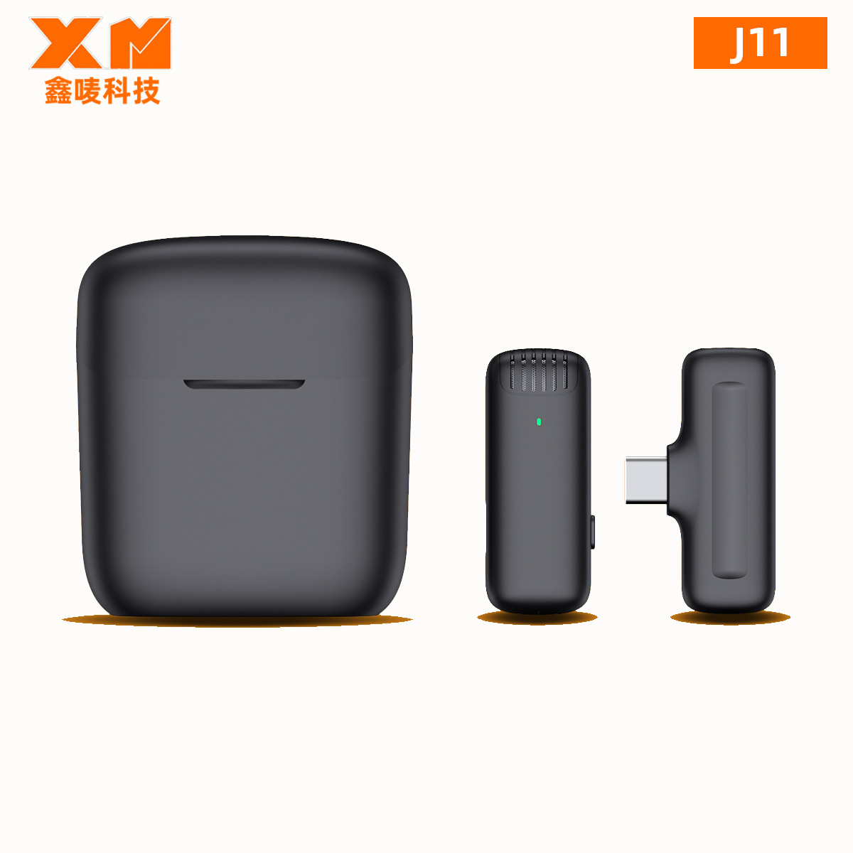 跨境j11j13无线领夹麦克风带充电仓一拖二超长续航收音降噪小话筒