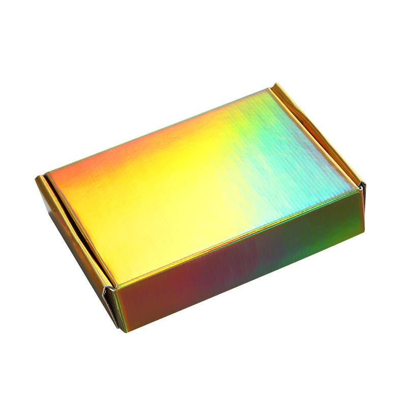 镭射飞机盒现货批发幻彩包装盒彩虹礼品彩盒折叠收纳盒生日礼盒