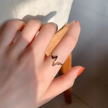 不掉色钛钢戒指女ins潮简约气质款小众设计时尚个性食指戒饰品