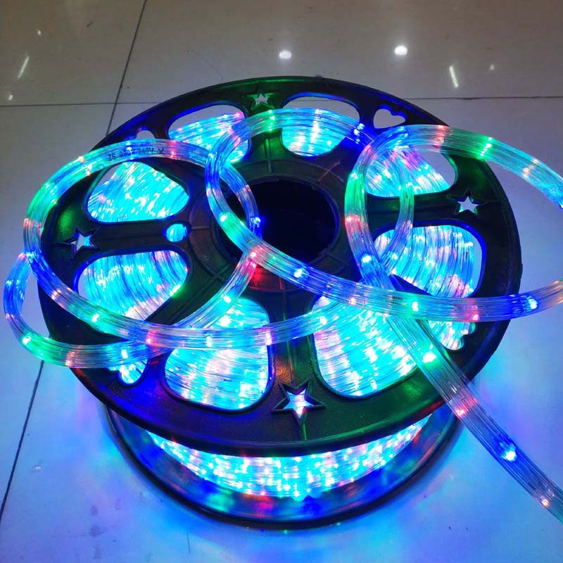 led百米灯带扁三线彩虹管彩灯户外防水防雨家居工程装饰照明
