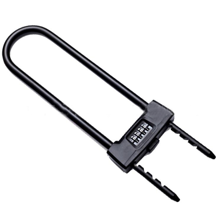 yh2144加长4位u型密码锁 商铺玻璃门双开门锁 可调节密码挂锁