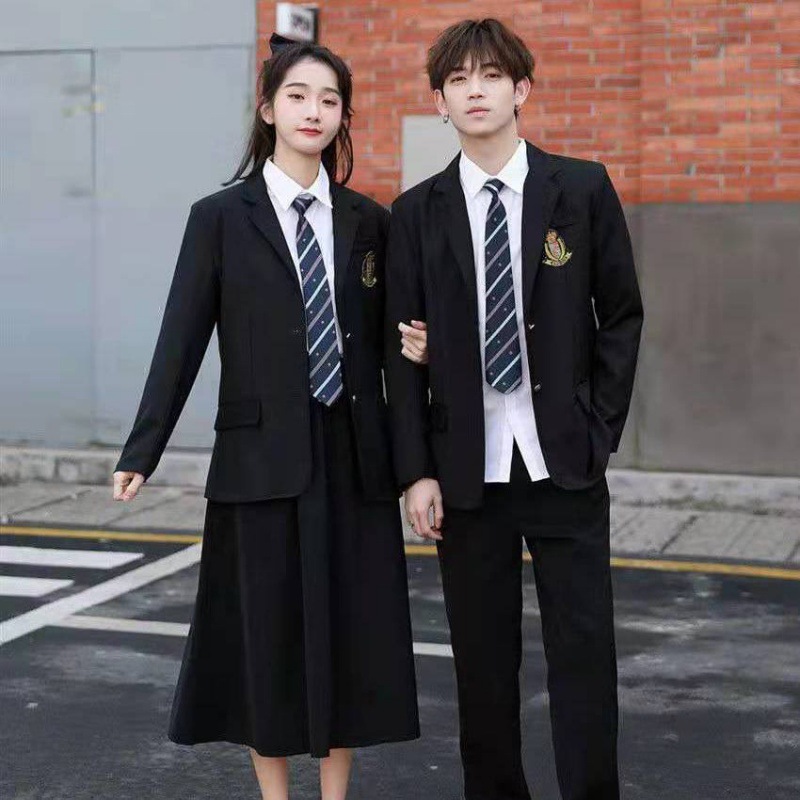 校服套装学院风大学初中高中生运动会表演班服ins港风韩版学生装