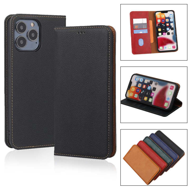 适用苹果14支架手机套iphone 12 磁吸手机壳 三星s22翻盖手机皮套