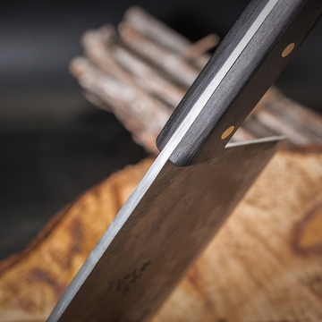 周光兴纯手工锻打老式铁菜刀老头刀圆头刀圆形切菜刀锋利厨师专用