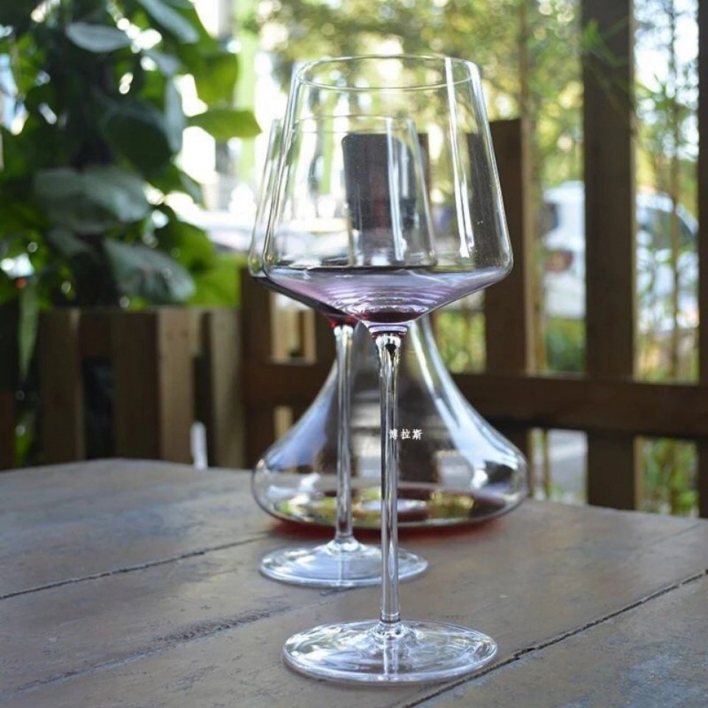 红酒杯 高脚风无铅底部方形勃艮第玻璃水晶家用套装高脚杯代发