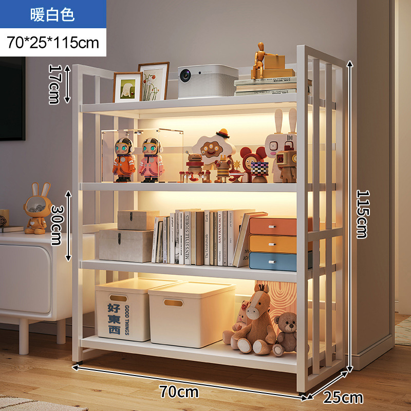 TV Side Shelf Home Bookshelf Floor Display Stand Hand-Made Toy Storage Shelf Simple Living Room Bookcase