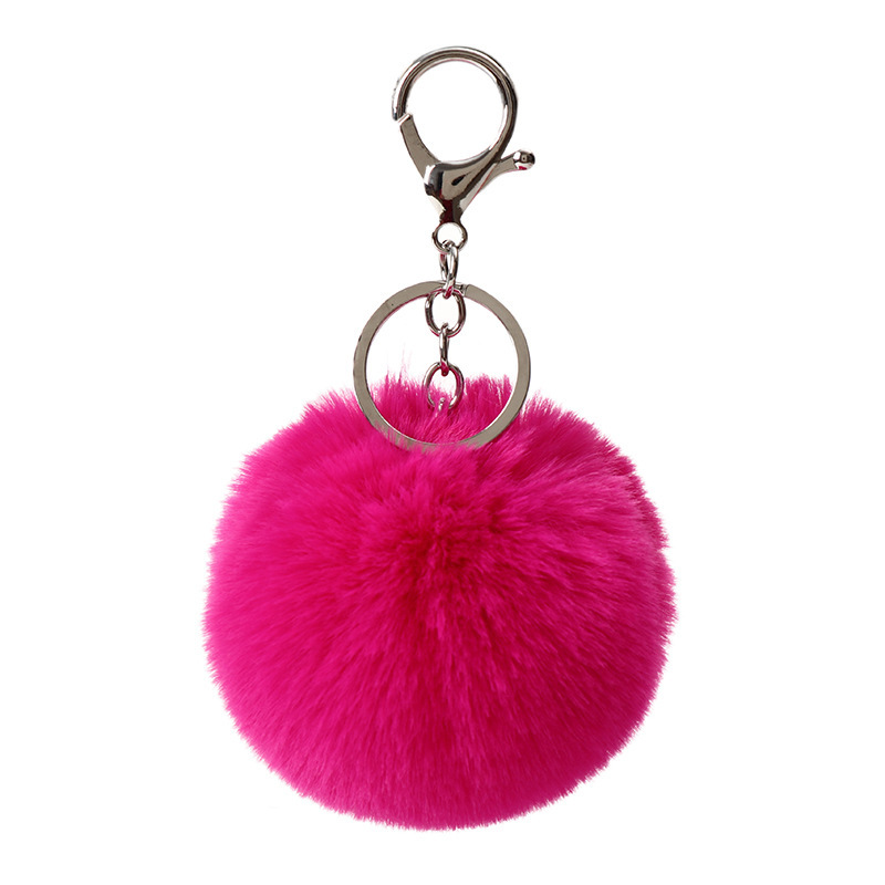 Creative Imitation Rabbit Fur Ball Keychain 8cm Women's Bag Pendant DIY Shoes and Hats Clothing Fur Ball Hanging Jewelry Accessories