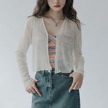 2024配吊带裙外搭罩衫女夏冰丝针织开衫薄款空调衫防晒衫上衣女潮
