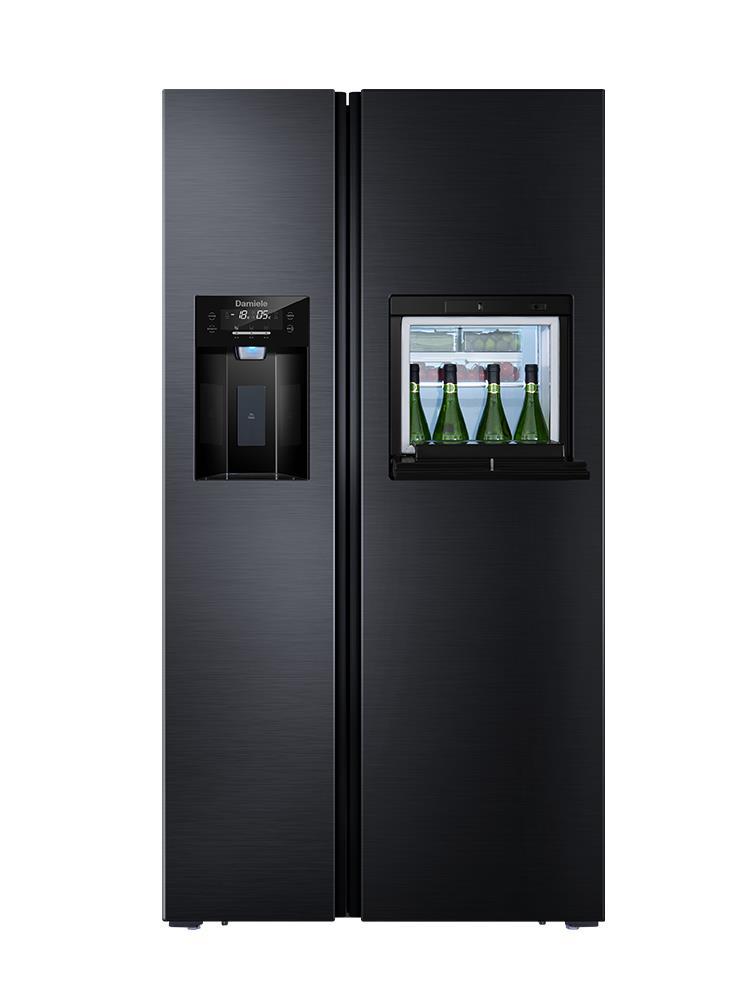 英国达米尼冰箱571l自动制冰冰箱双开门水吧变频家用对开门带冰吧