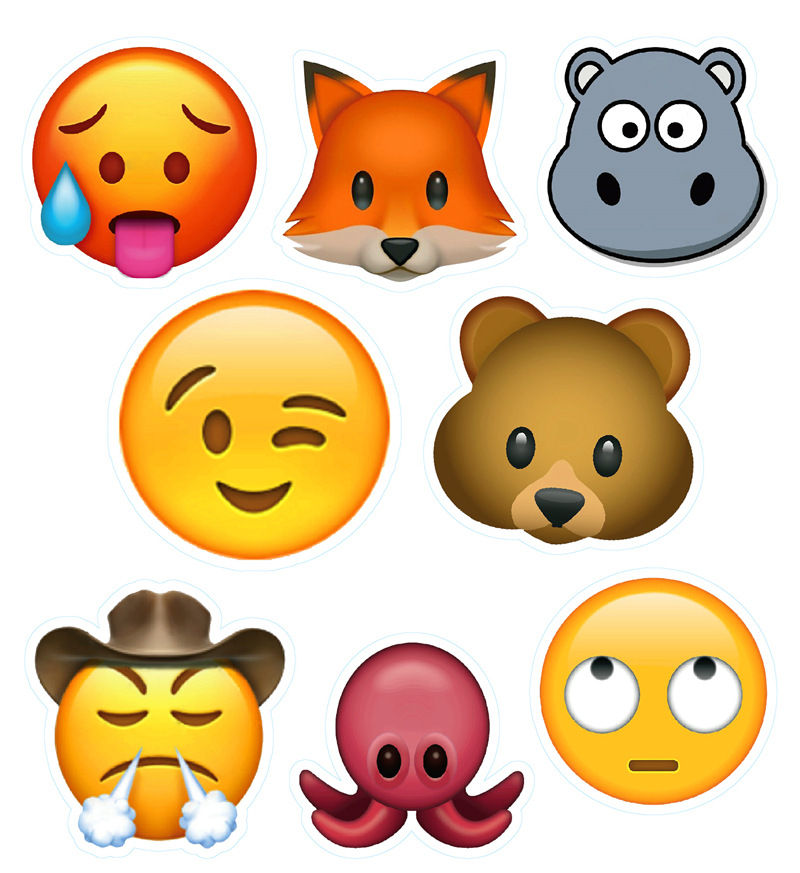 50-100张emoji笑脸表情贴纸手账笔记本汽车文具贴画拉杆箱贴