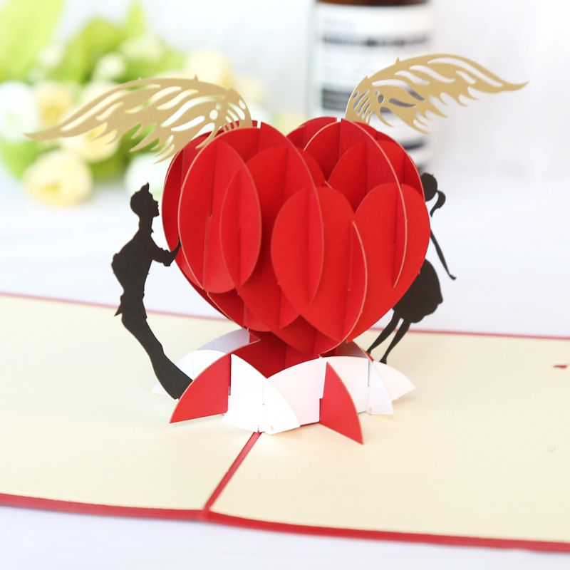 情人节立体贺卡定制创意表白礼物节日3d贺卡定做