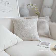 奶油法式风燕麦色抱枕客厅沙发靠垫靠枕美式中古轻复古床头靠包