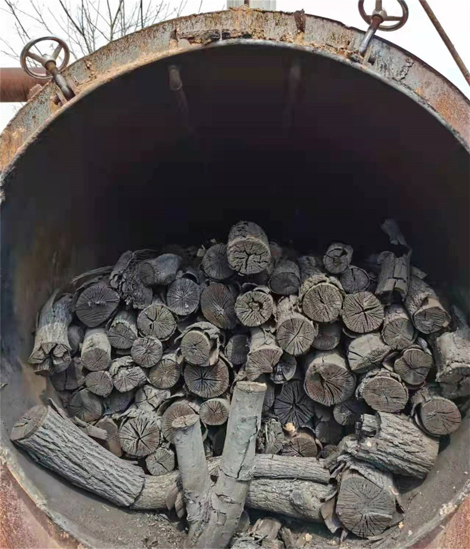 无烟干湿木材卧式碳化炉核桃壳棕榈壳树皮椰壳无烟木炭碳化设备