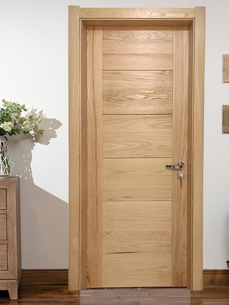 实木门室内房门无贴皮原木门全纯原木卧室门木门板门套原木色