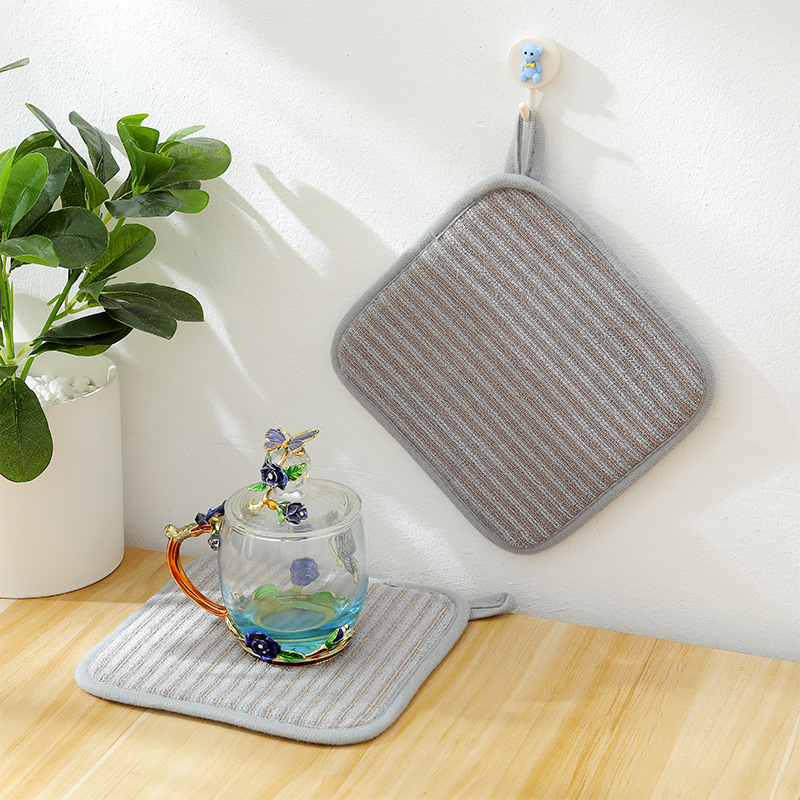 Customizable Cross-Border Microfiber Water-Absorbing Quick-Drying Placemat Household Kitchenware Heat Proof Mat Pot Bowl Cup Butterfly Soup-Proof Mat