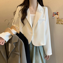 韩国大码女装小西装短款外套春小个子设计感西服上衣M-4XL200斤