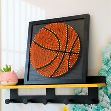 篮球编织画 钉子绕线画 diy材料包或成品 学生情人生日礼物缠绕画