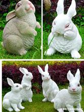 户外景区草坪玻璃钢仿真兔子摆件落地花园装饰庭院幼儿园动物雕塑