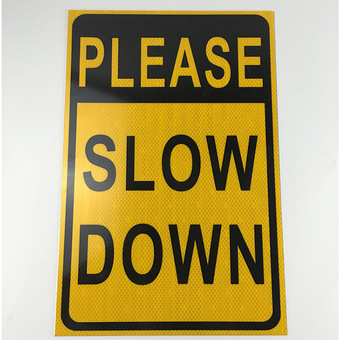 英文限速标识牌 外贸标志标牌 交通安全警示标识 slow down标志牌