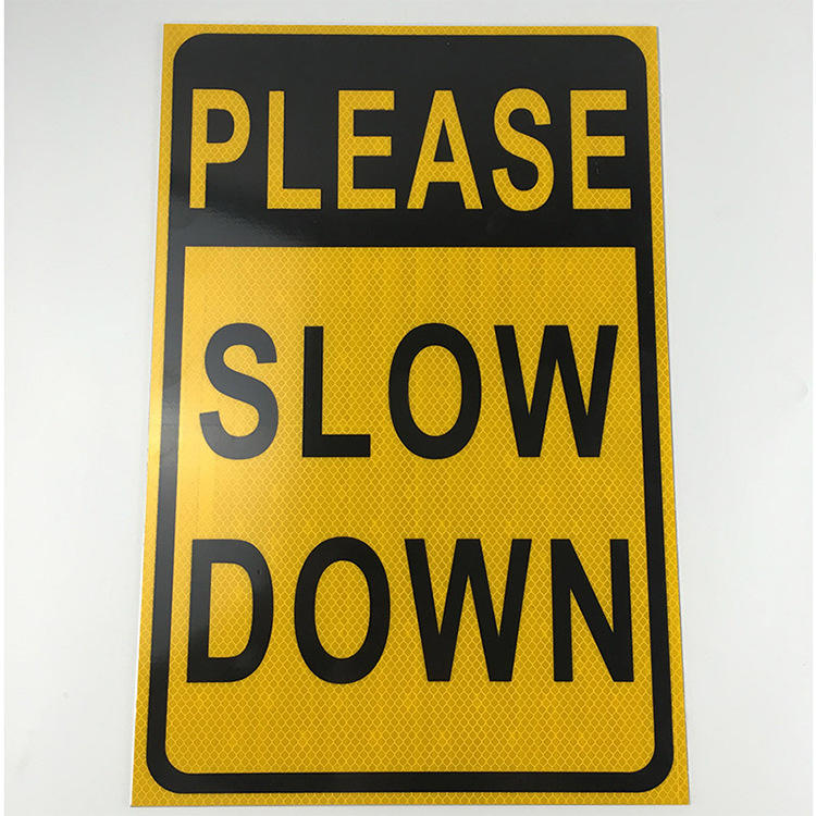 英文限速标识牌 外贸标志标牌 交通安全警示标识 slow down标志牌