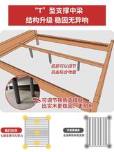 *v胡桃木实木床现代简约软包床卧室1.8米双人床 中式1.5米轻奢床
