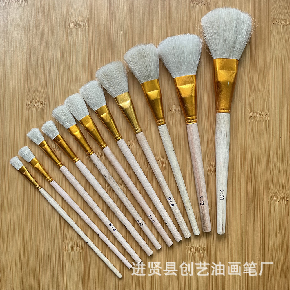 源头现货S笔1-20号树脂陶瓷彩绘工艺彩绘笔普通羊毛S笔批发