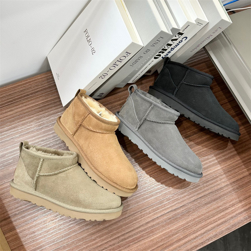 yidalugg桑坡羊皮毛一体雪地靴冬季短筒女羊毛保暖棉鞋yidaιugg