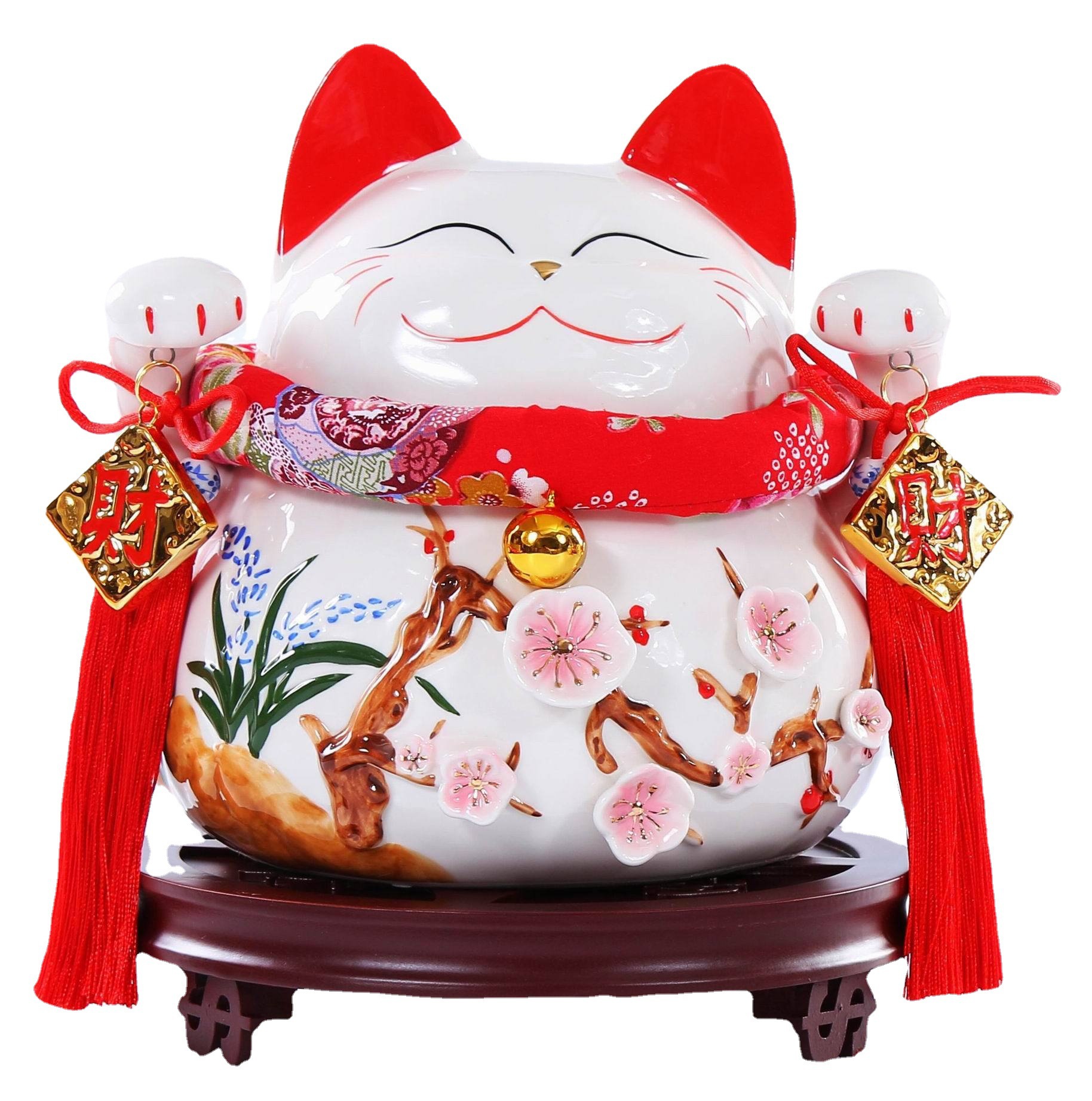 招财猫摆件大小号家居陶瓷存钱罐创意开业礼品客厅收银台储蓄罐