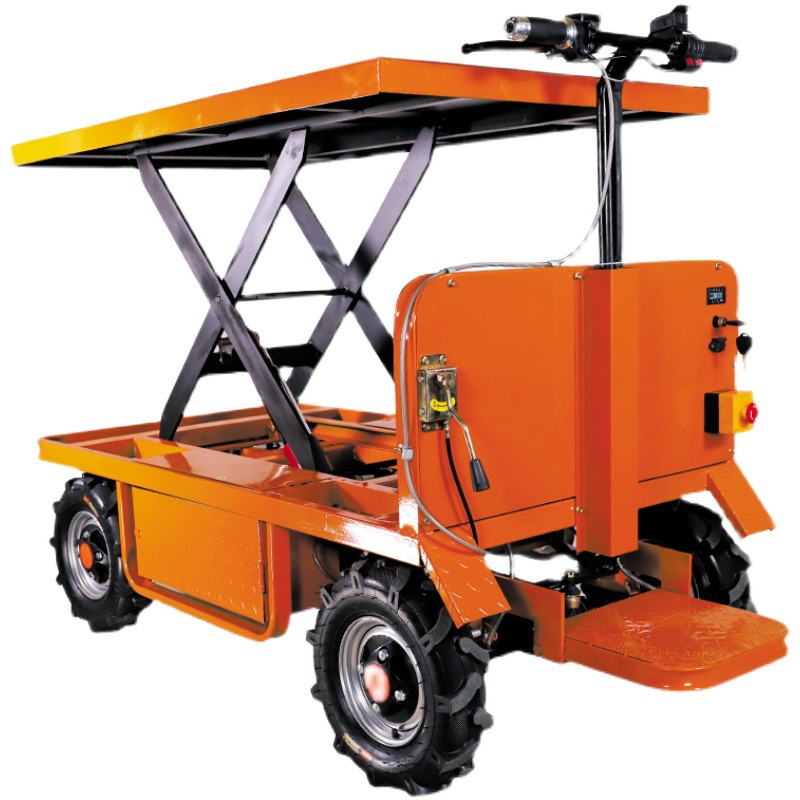 电动平板车电瓶四轮搬运车仓库载重王工地拉货车手推车升降小拖车