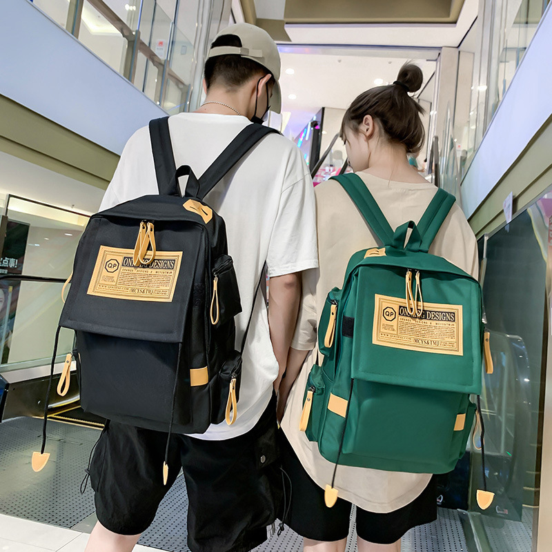 Canvas Backpack Large Capacity Travel Computer Men's Backpack Couple College Style Female High School and College Student Schoolbag